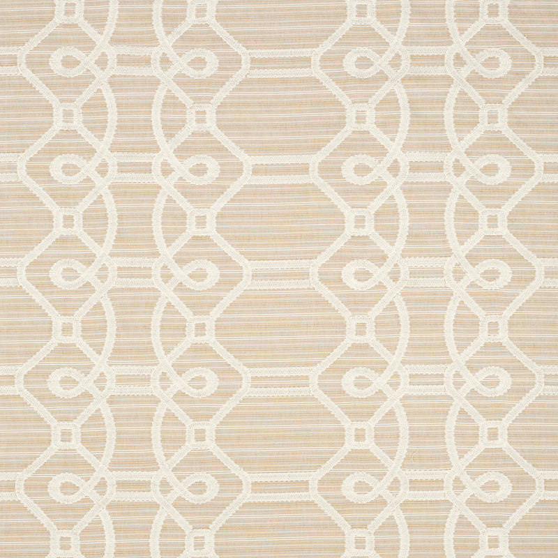 Ziz Embroidery fabric in natural color - pattern number 71934 - by Schumacher in the Happy Together collection