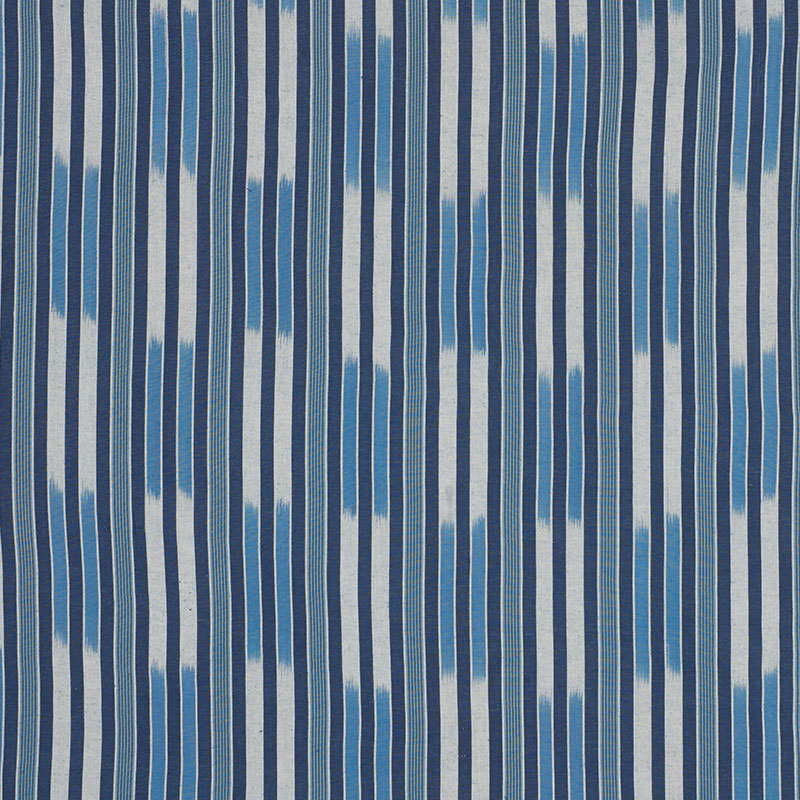 Cusco Ikat fabric in blue color - pattern number 71970 - by Schumacher in the Caravanne collection