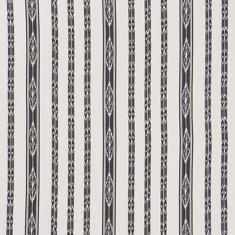 Mariam Ikat fabric in black color - pattern number 71982 - by Schumacher in the Caravanne collection