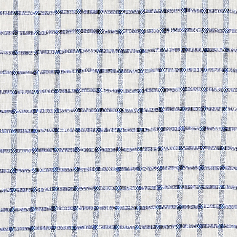 Pauline Check Casement fabric in blue color - pattern number 72075 - by Schumacher in the Rhapsody In Blue collection