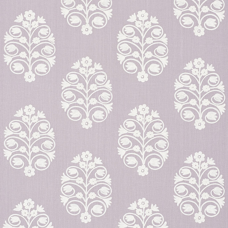 Talitha Embroidery fabric in wisteria color - pattern number 72091 - by Schumacher in the Uncommon Threads collection