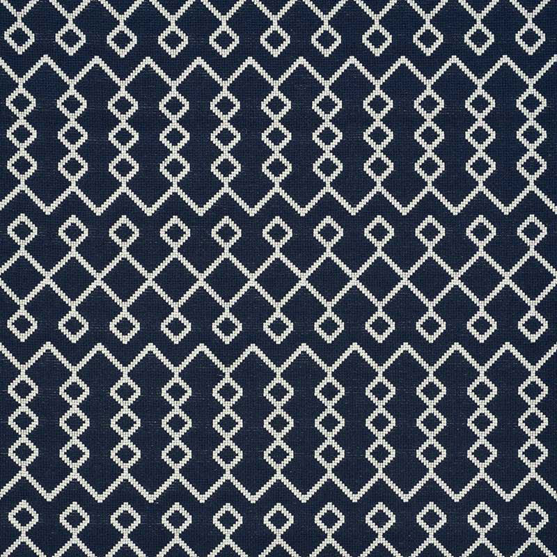 Bricolette fabric in navy color - pattern number 72110 - by Schumacher in the Essentials: Mid-Scale Upholstery collection