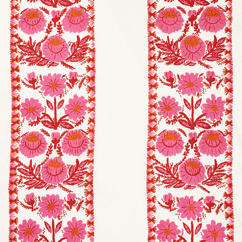 Marguerite Embroidery fabric in blossom color - pattern number 72331 - by Schumacher in the Once Upon A Time collection