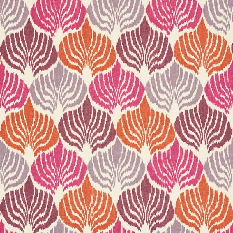 Kimono Ikat fabric in berry color - pattern number 72590 - by Schumacher in the Ikat Collection collection