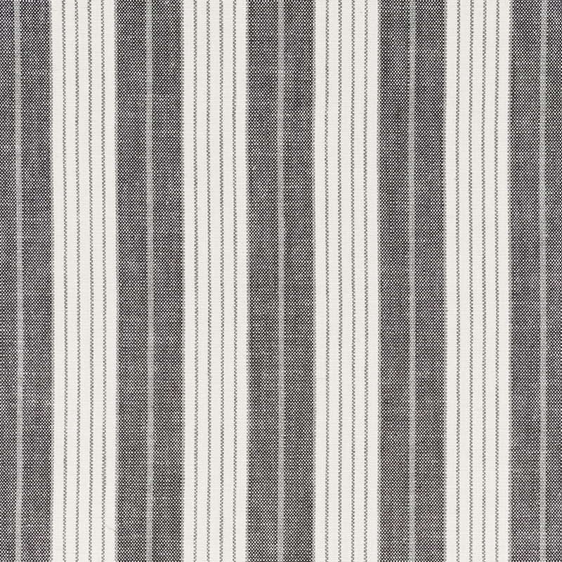 Horst Stripe fabric in blackwork color - pattern number 72601 - by Schumacher in the Stripes Revisits collection