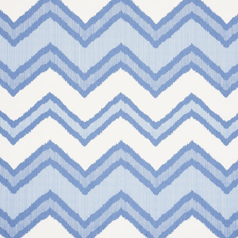 Chevron Ikat fabric in blue color - pattern number 72630 - by Schumacher in the Ikat Collection collection