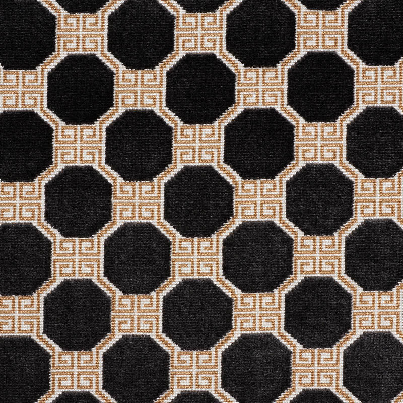 Octavia Velvet fabric in onyx color - pattern number 72795 - by Schumacher in the Cut &amp; Patterned Velvets collection