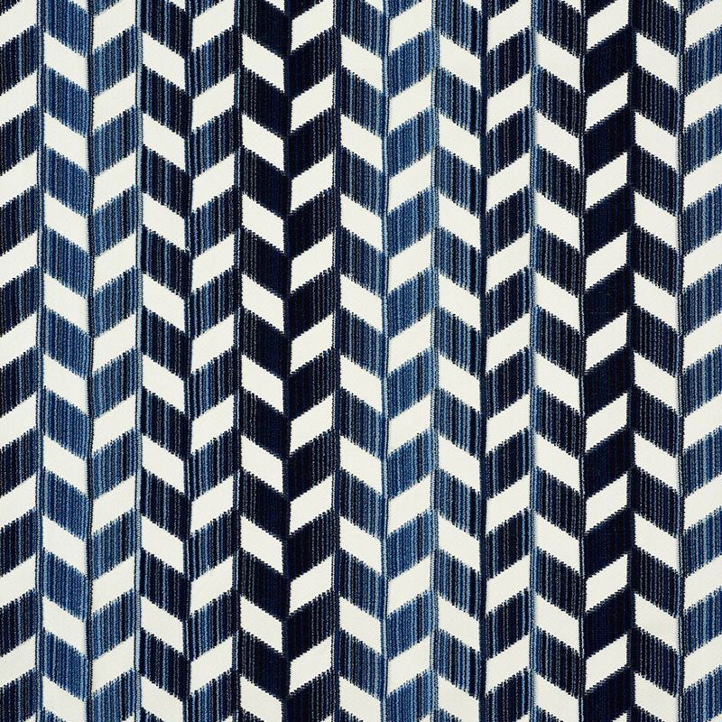 Chevron Strie Velvet fabric in lapis color - pattern number 72811 - by Schumacher in the Cut &amp; Patterned Velvets collection