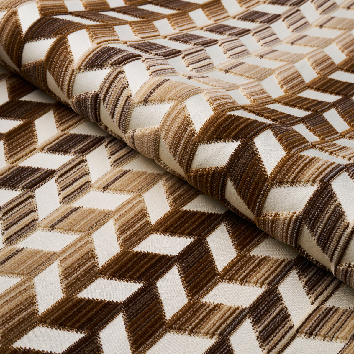 Chevron Strie Velvet fabric in gold color - pattern number 72816 - by Schumacher in the Cut &amp; Patterned Velvets collection