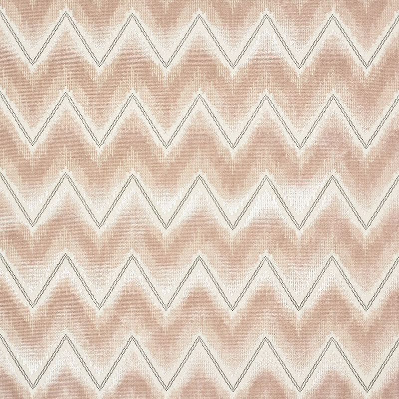 Chevron Velvet fabric in blush color - pattern number 72840 - by Schumacher in the Cut &amp; Patterned Velvets collection