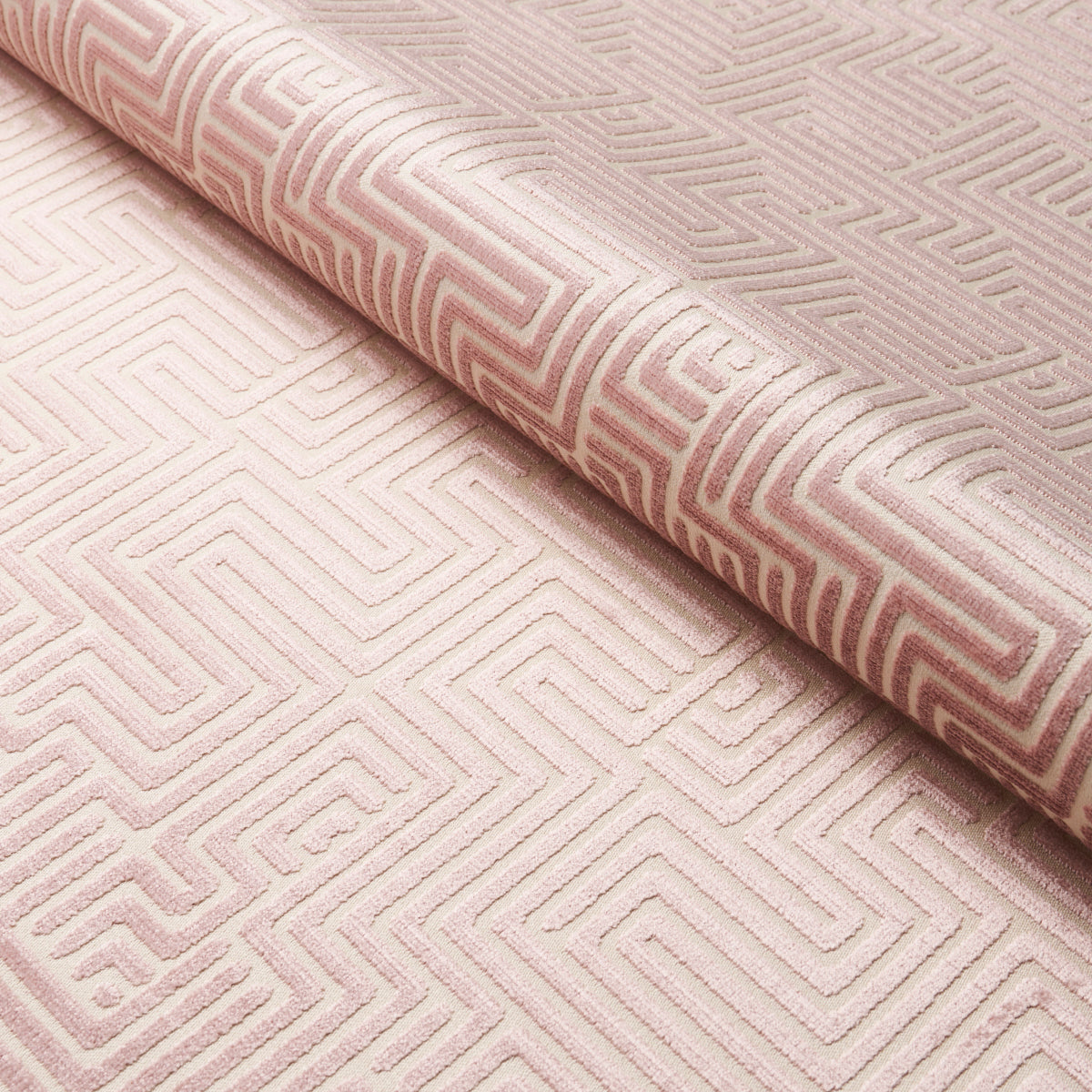 Lisboa Velvet fabric in mauve color - pattern number 72956 - by Schumacher in the Cut &amp; Patterned Velvets collection