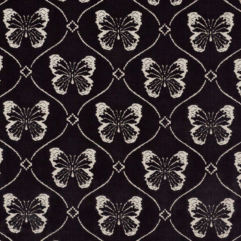 Papillon Velvet fabric in onyx color - pattern number 72960 - by Schumacher in the Cut &amp; Patterned Velvets collection