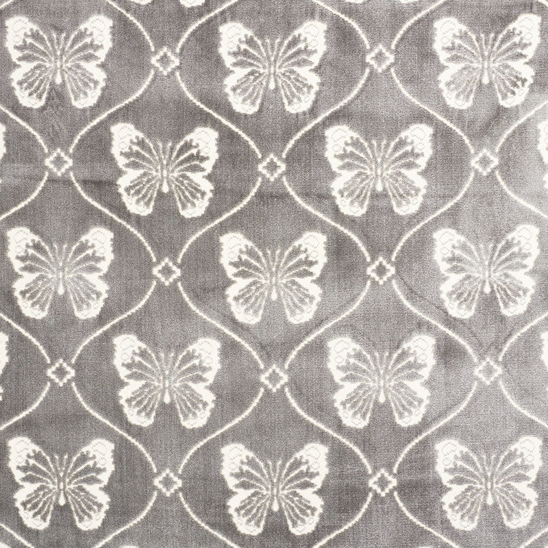 Papillon Velvet fabric in pewter color - pattern number 72961 - by Schumacher in the Cut &amp; Patterned Velvets collection