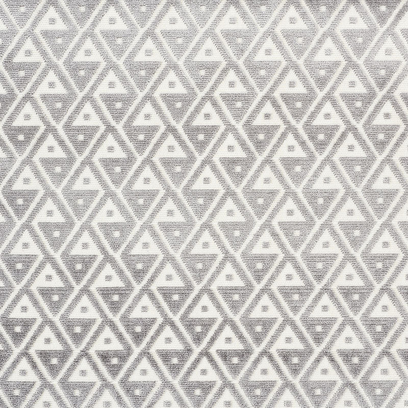 Hoffmann Velvet fabric in silver color - pattern number 72991 - by Schumacher in the Cut &amp; Patterned Velvets collection