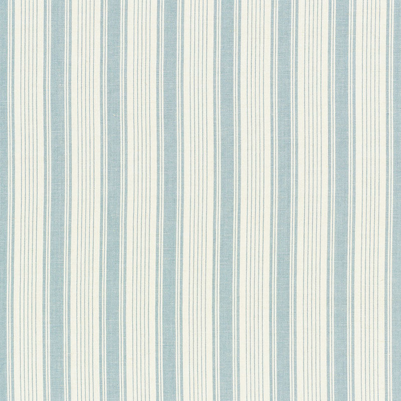 Ojai Stripe fabric in china blue color - pattern number 73001 - by Schumacher in the Mark D. Sikes collection
