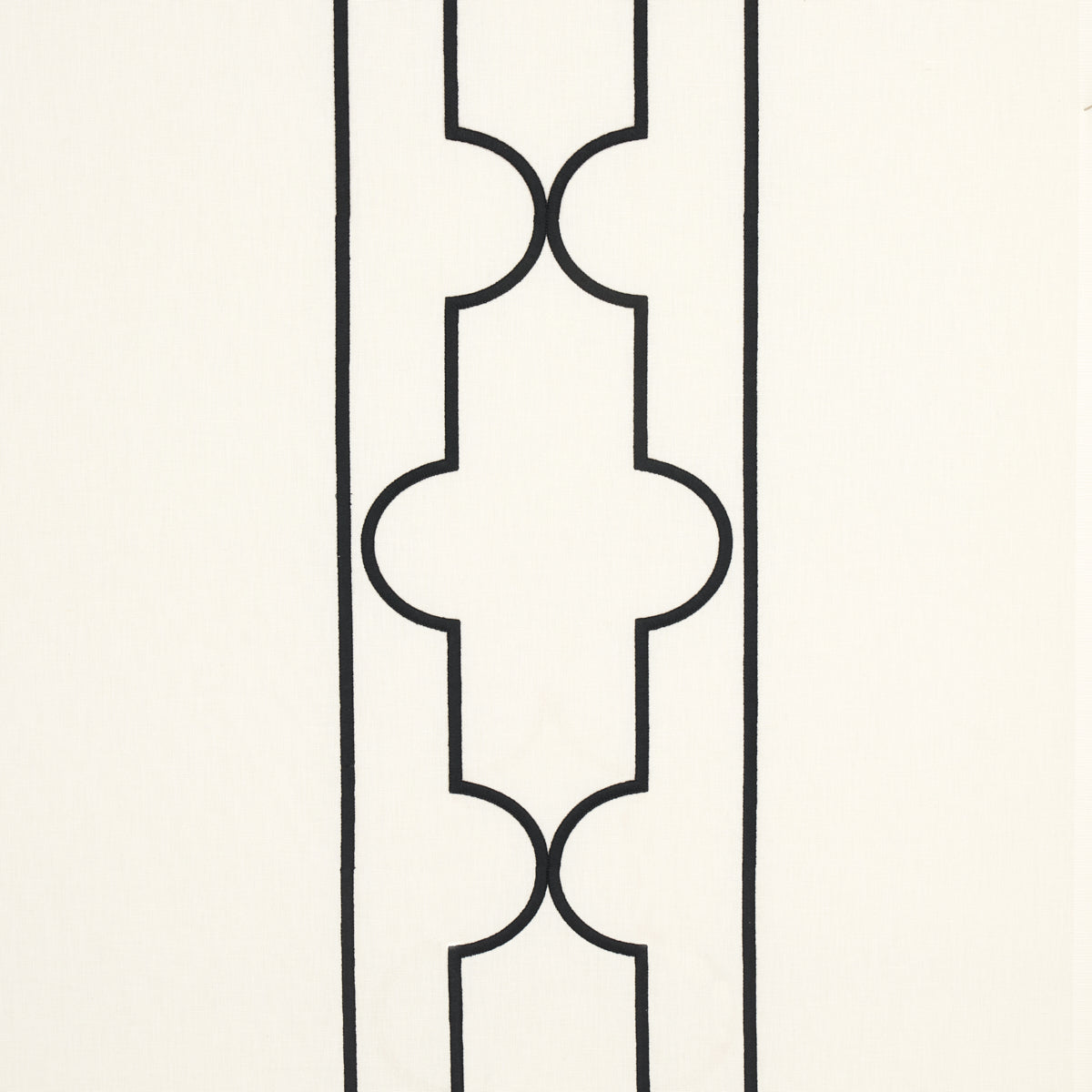 Limitless Lattice fabric in black and white color - pattern number 73071 - by Schumacher in the Orient Express collection