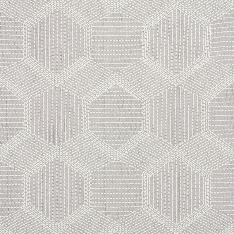 Tortuga Embroidery fabric in grey color - pattern number 73201 - by Schumacher in the Au Naturel collection
