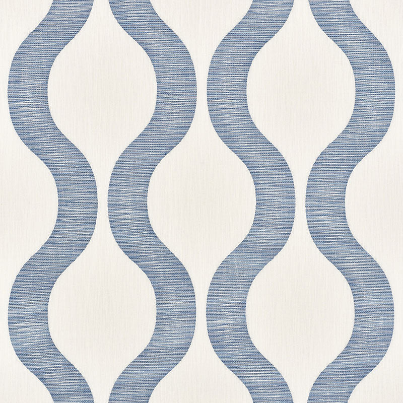 Ondata fabric in blue color - pattern number 73223 - by Schumacher in the Au Naturel collection