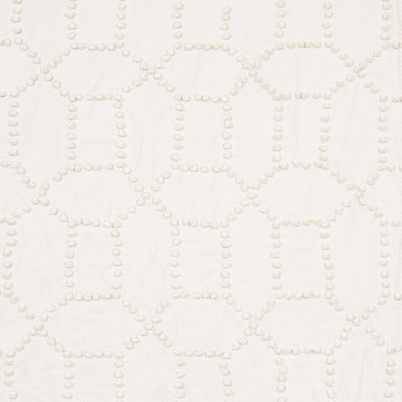 Vento Embroidery fabric in ivory color - pattern number 73281 - by Schumacher in the Natura collection