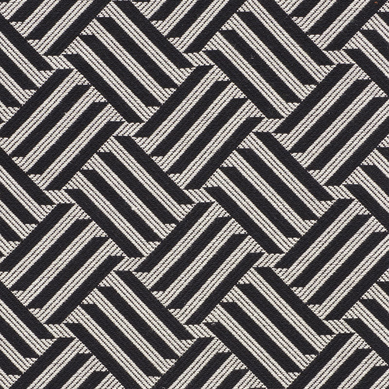 Cross Hatch fabric in black color - pattern number 73451 - by Schumacher in the Happy Together collection
