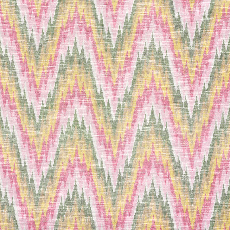 Ibiza Flamestitch fabric in spring color - pattern number 73461 - by Schumacher in the Happy Together collection