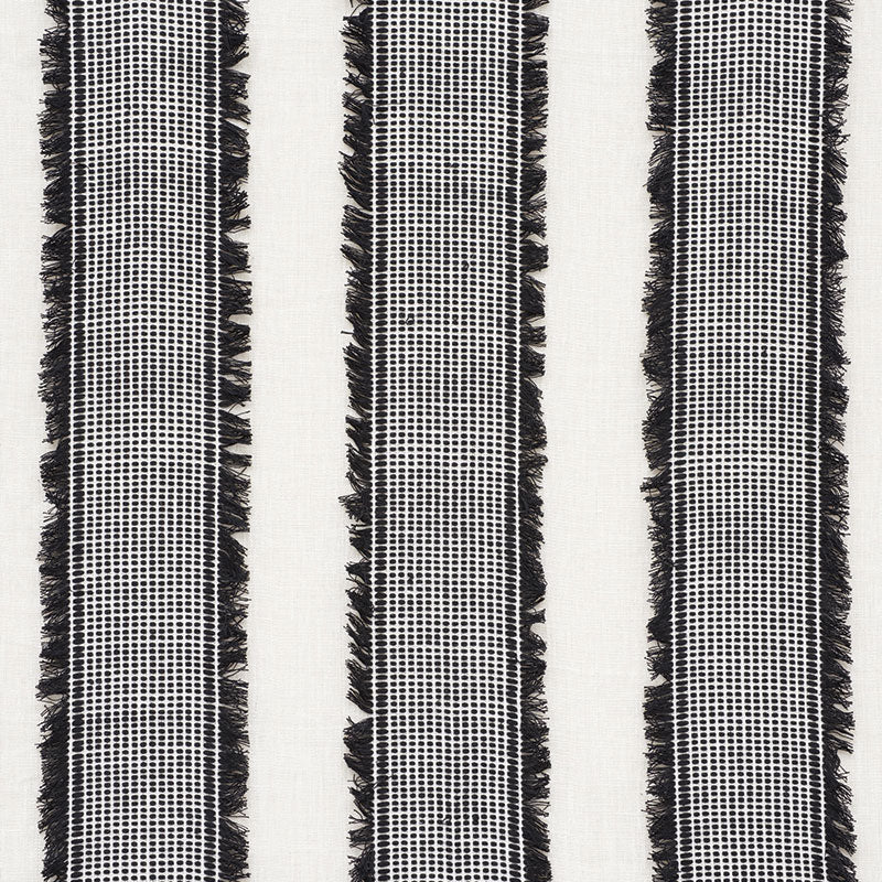 Tulum Casement fabric in black color - pattern number 73591 - by Schumacher in the Happy Together collection