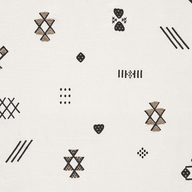 Samsun Embroidery fabric in carbon color - pattern number 73670 - by Schumacher in the Au Naturel collection