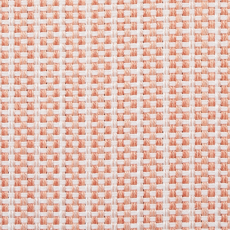 Rustic Basketweave fabric in coral color - pattern number 73884 - by Schumacher in the The Good Life Indoor/Outdoor collection