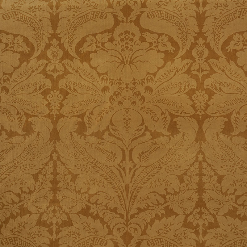 Cordwain Velvet fabric in gold color - pattern number 73953 - by Schumacher in the Cut &amp; Patterned Velvets collection