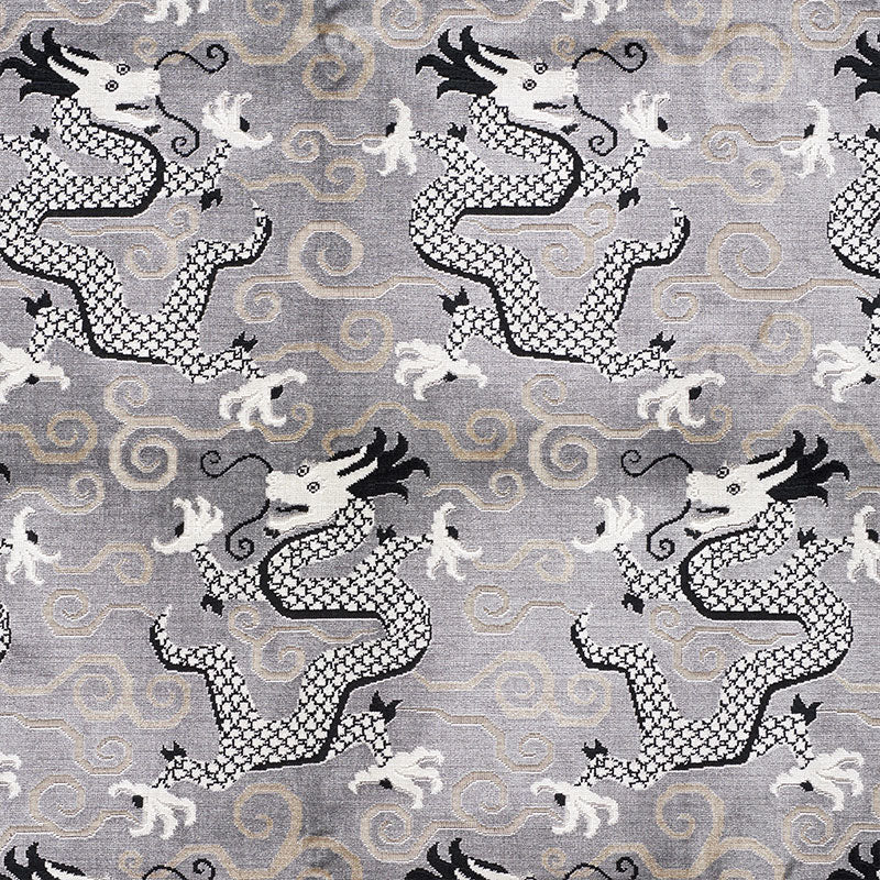 Bixi Velvet fabric in silver color - pattern number 73972 - by Schumacher in the Cut &amp; Patterned Velvets collection