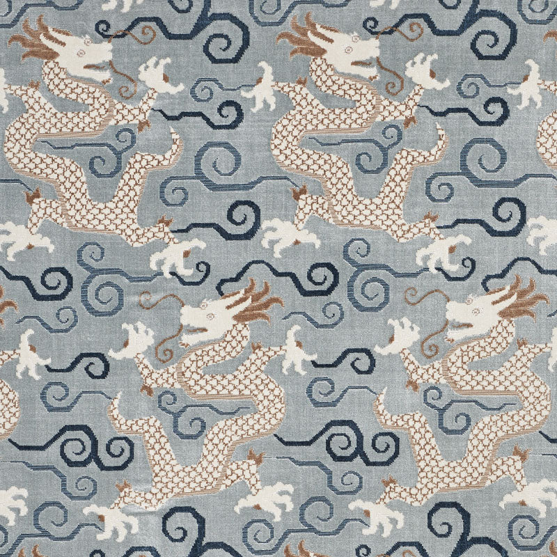 Bixi Velvet fabric in celestine color - pattern number 73973 - by Schumacher in the Cut &amp; Patterned Velvets collection