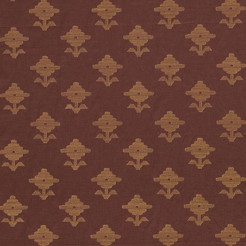 Rubia Embroidery fabric in umber color - pattern number 74162 - by Schumacher in the Easy Elements collection