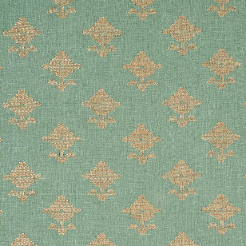 Rubia Embroidery fabric in mineral color - pattern number 74164 - by Schumacher in the Easy Elements collection