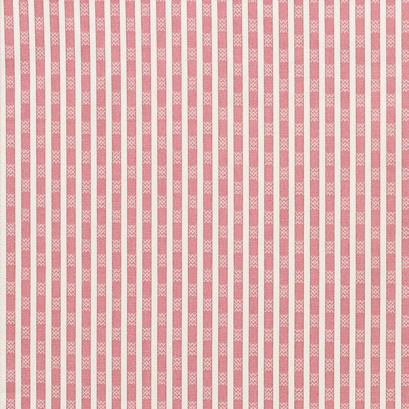 Beverly Stripe fabric in red color - pattern number 74212 - by Schumacher in the Mark D. Sikes collection