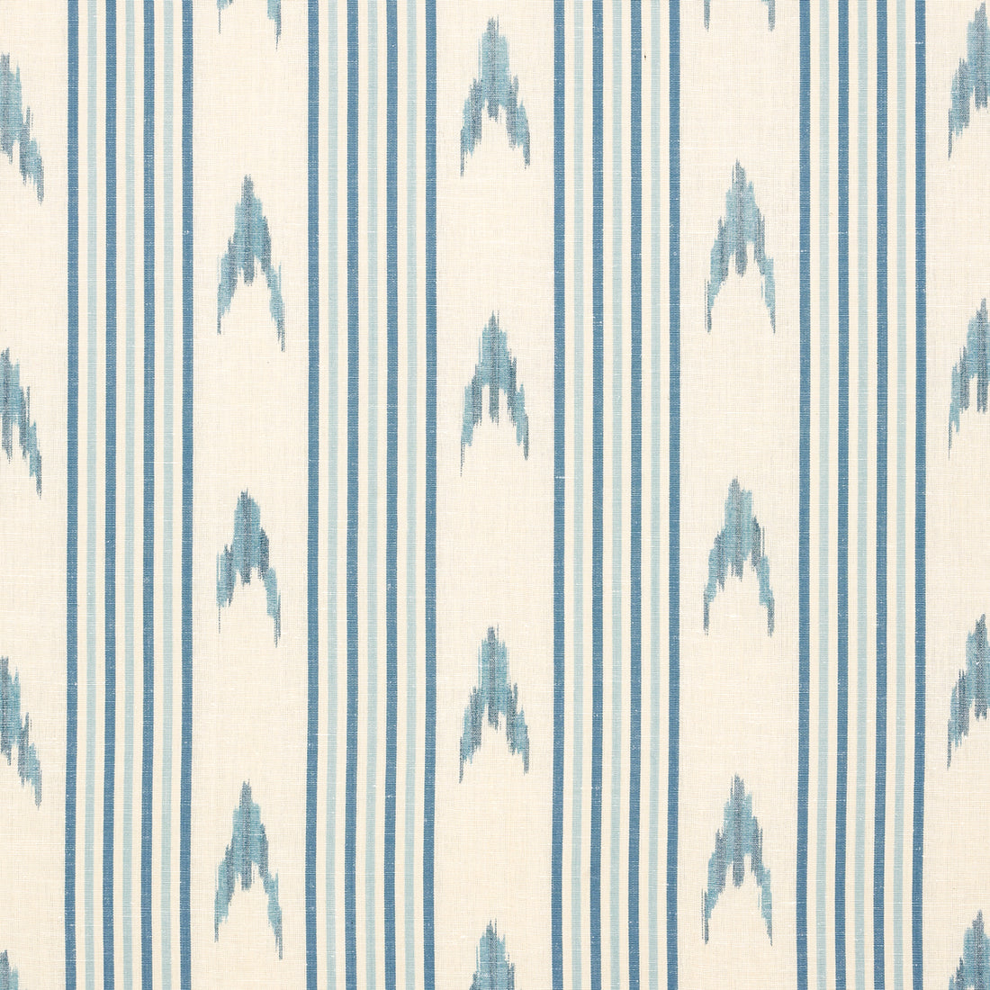 Santa Barbara Ikat fabric in china blue color - pattern number 74223 - by Schumacher in the Mark D. Sikes collection