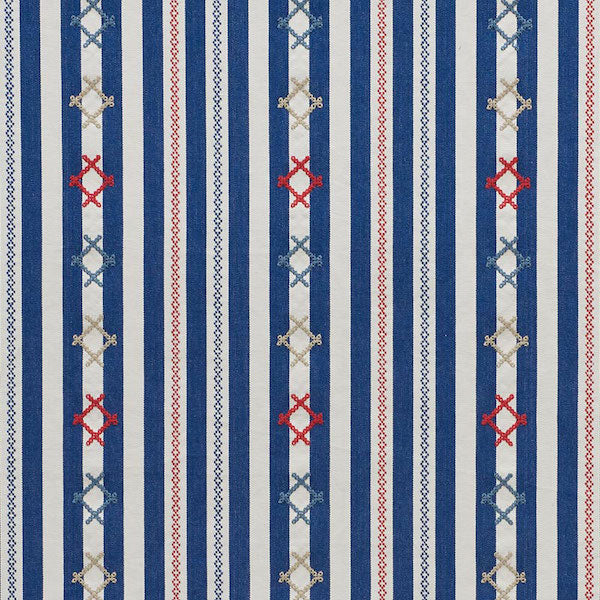 Rhodes Stripe fabric in navy color - pattern number 74460 - by Schumacher in the Open Sky collection