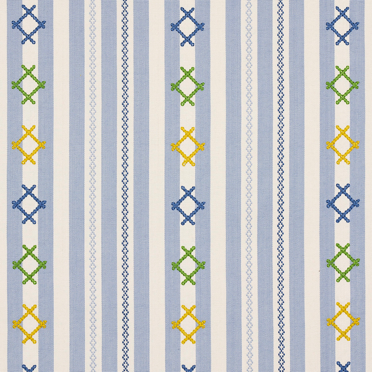 Rhodes Stripe fabric in sky color - pattern number 74462 - by Schumacher in the Open Sky collection