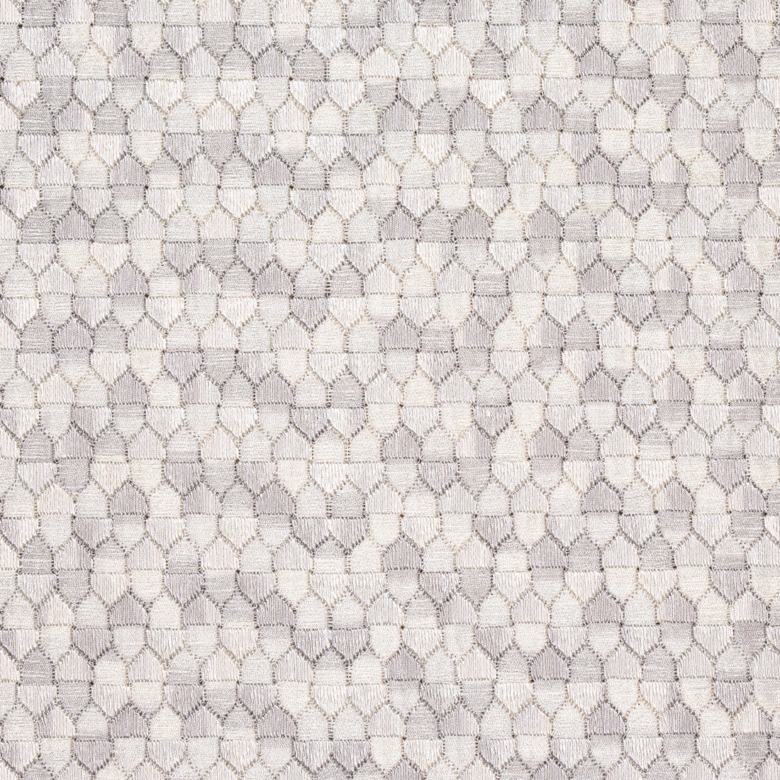 Ivins Embroidery fabric in grey color - pattern number 75123 - by Schumacher in the Uncommon Threads collection