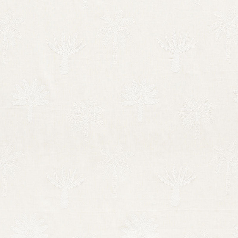 Palmetto Beach Embroidery fabric in ivory color - pattern number 75302 - by Schumacher in the Nautilus collection