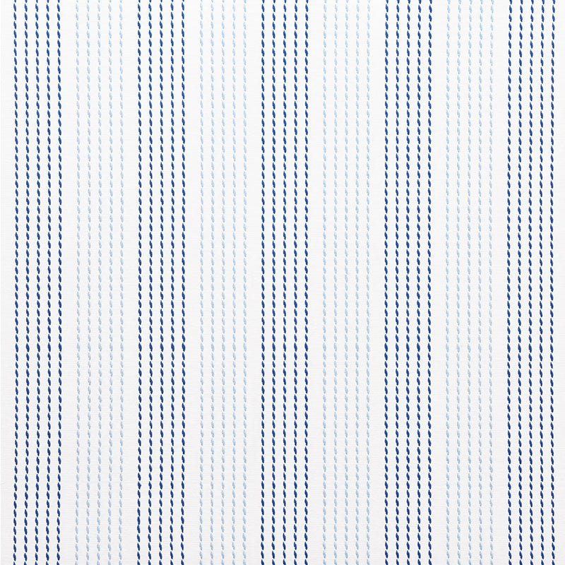 Running Stitch fabric in blues color - pattern number 75320 - by Schumacher in the Nautilus collection