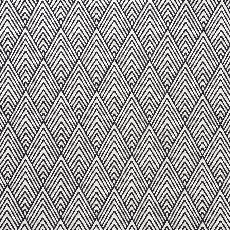 Avila Embroidery fabric in black color - pattern number 75372 - by Schumacher in the Nautilus collection