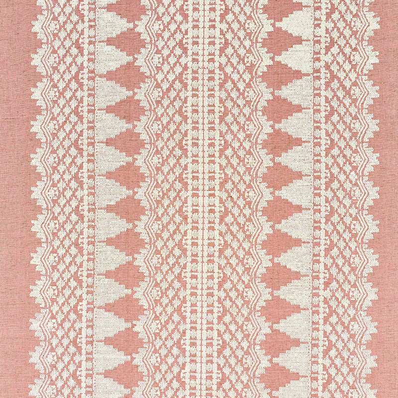 Wentworth Embroidery fabric in rose color - pattern number 75473 - by Schumacher in the New Traditional collection