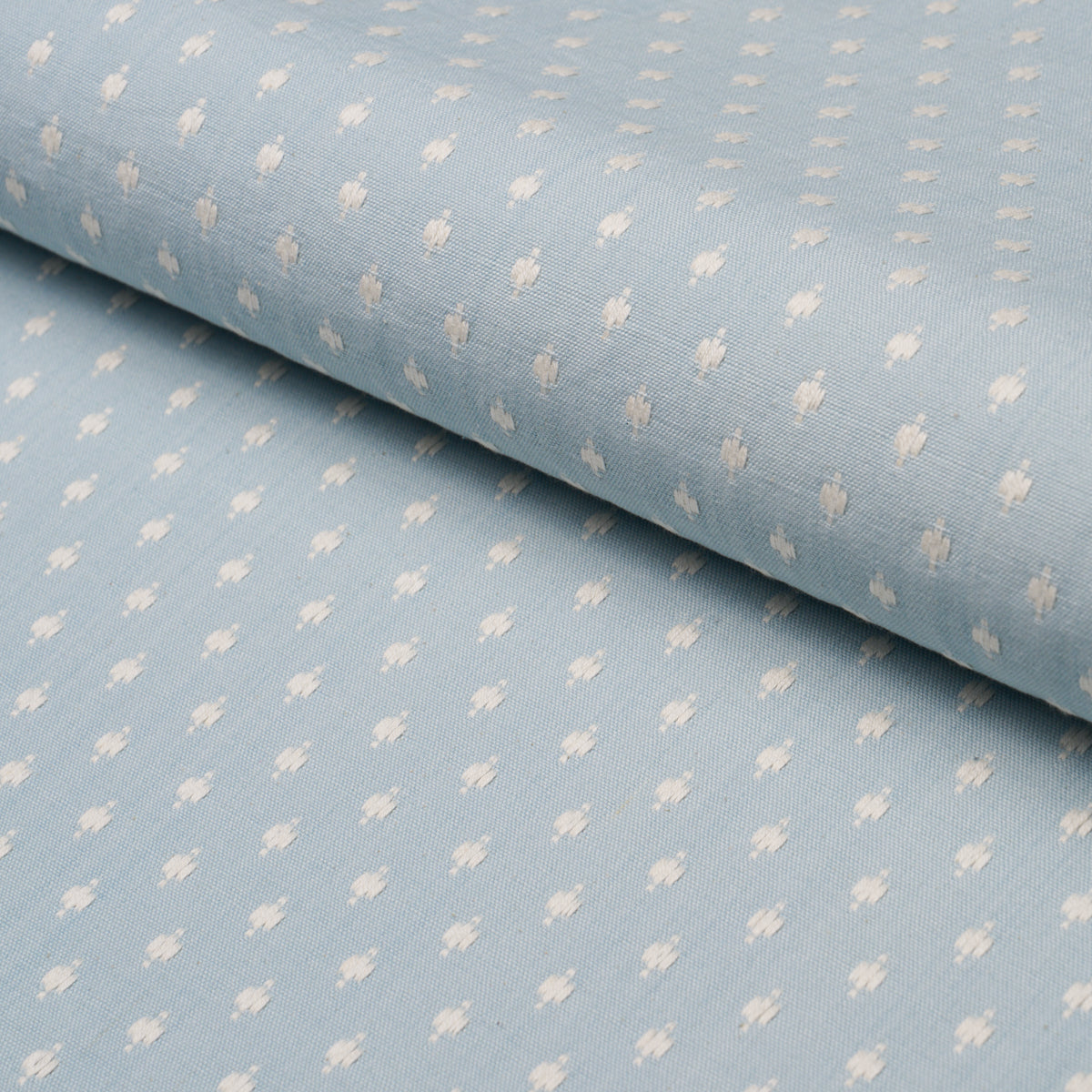Barlow fabric in soft blue color - pattern number 75538 - by Schumacher in the New Traditional collection