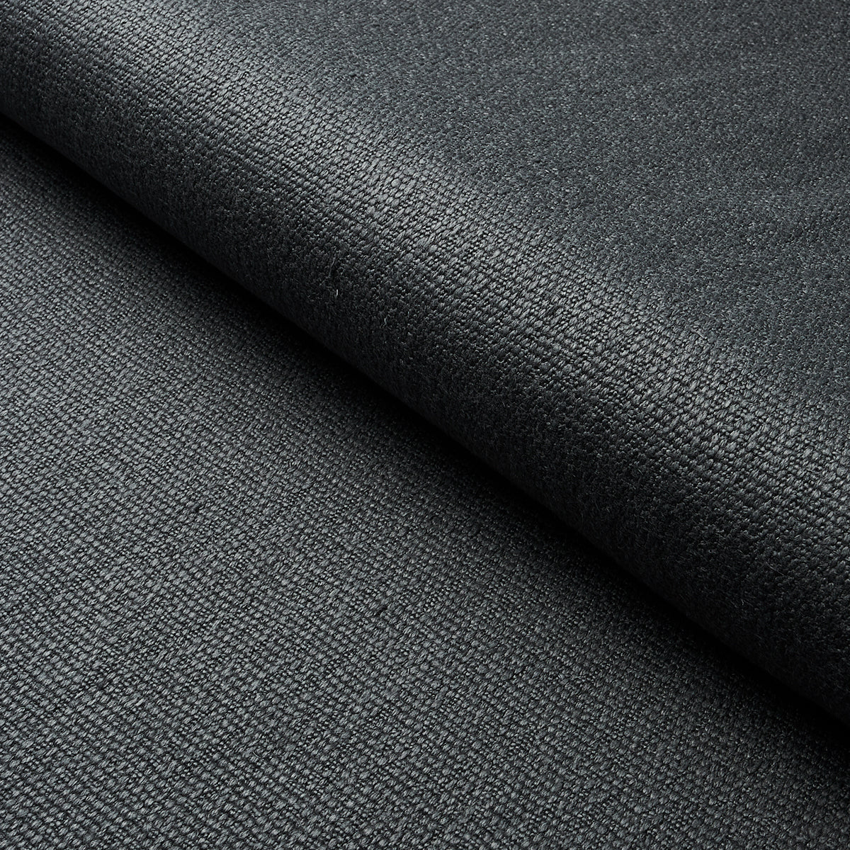 Finn Heavyweight Linen fabric in charcoal color - pattern number 75686 - by Schumacher in the Perfect Basics: Linen collection