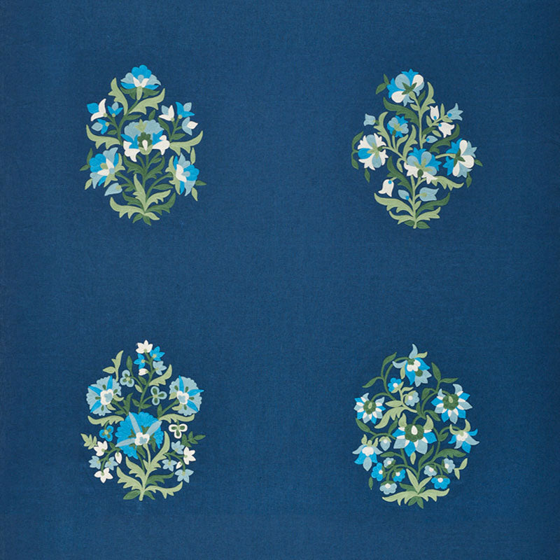 Antalya Medallion Embroidery fabric in aegean color - pattern number 75740 - by Schumacher in the Ottoman Chic collection
