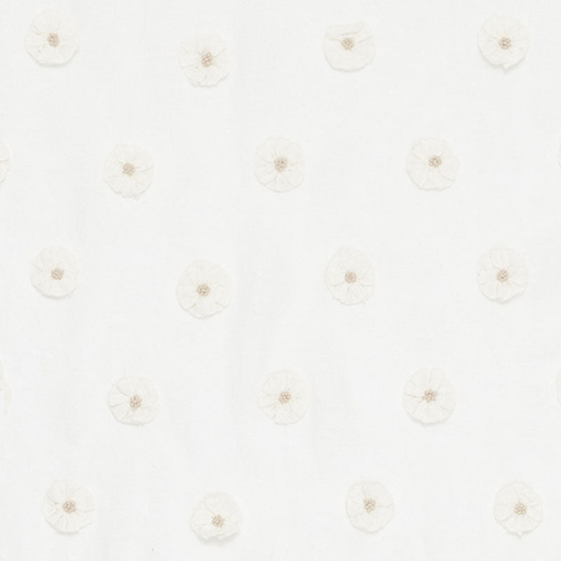 Button Flower Sheer fabric in ivory color - pattern number 75750 - by Schumacher in the Natural Sheers collection