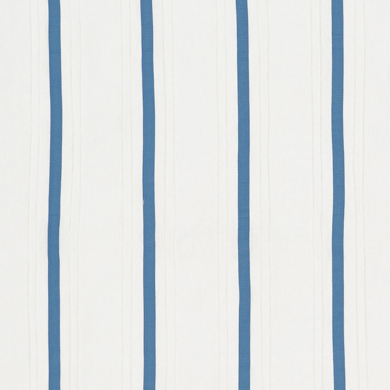 Stripe Applique Sheer fabric in blue color - pattern number 75760 - by Schumacher in the Natural Sheers collection