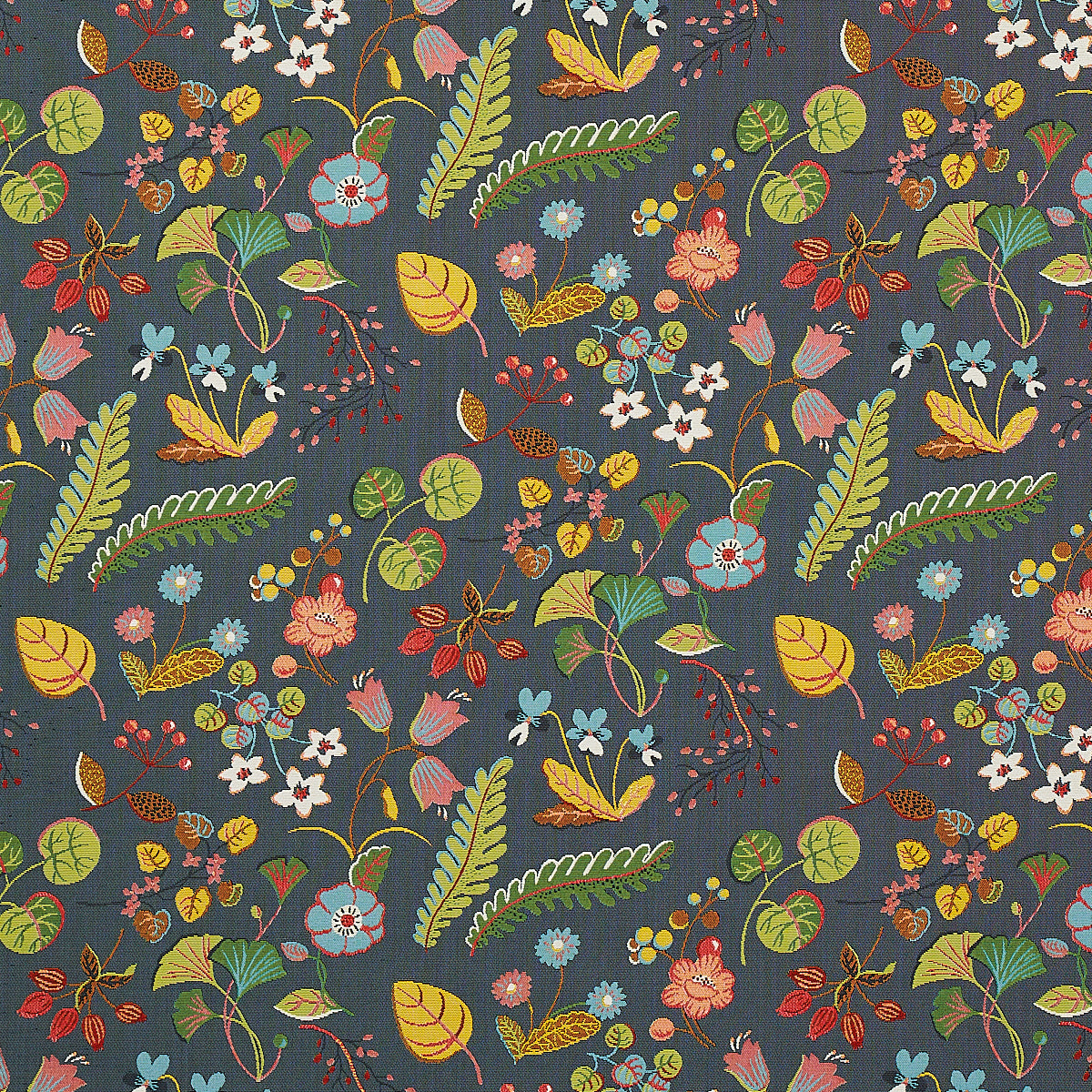 Botanica Indoor Outdoor fabric in charcoal color - pattern number 75941 - by Schumacher in the Indoor/Outdoor Recolors collection