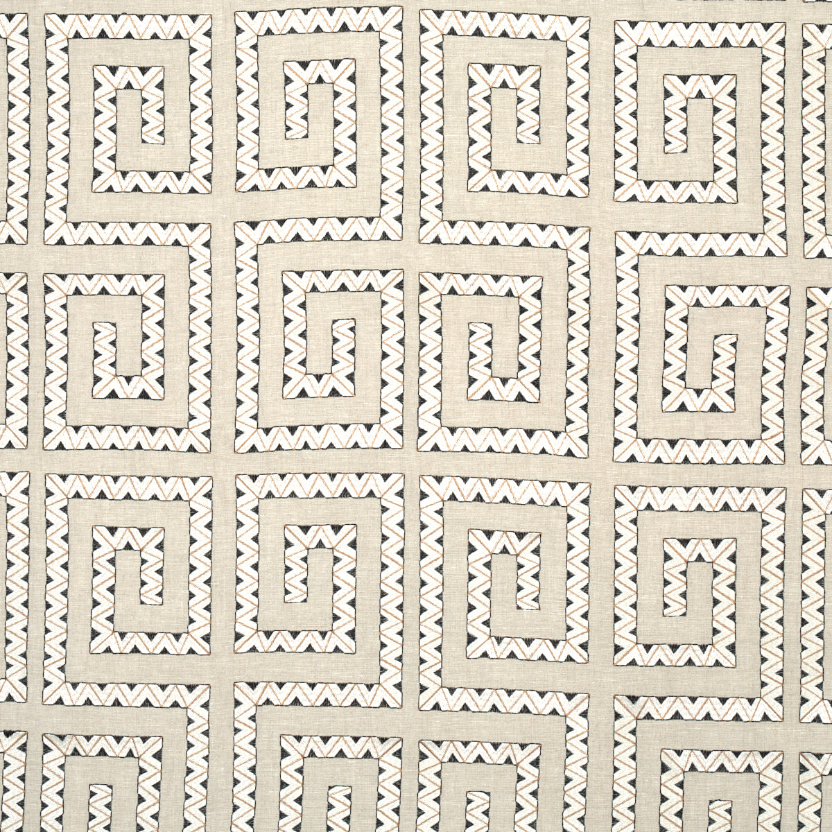 Prado Embroidery fabric in graphite color - pattern number 76070 - by Schumacher in the Club Cavalier collection