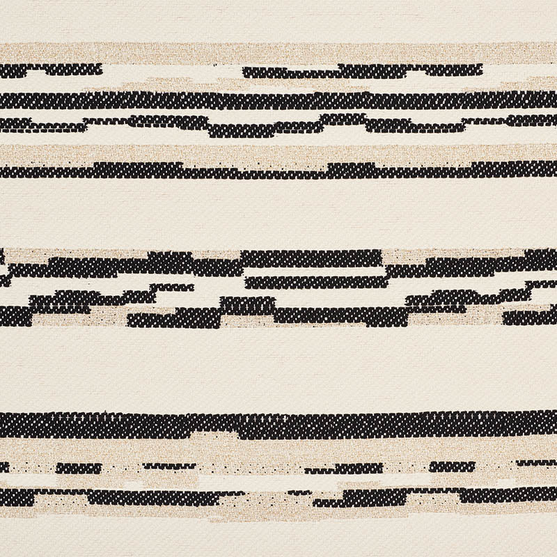 Sambar fabric in black and gold color - pattern number 76511 - by Schumacher in the World View collection